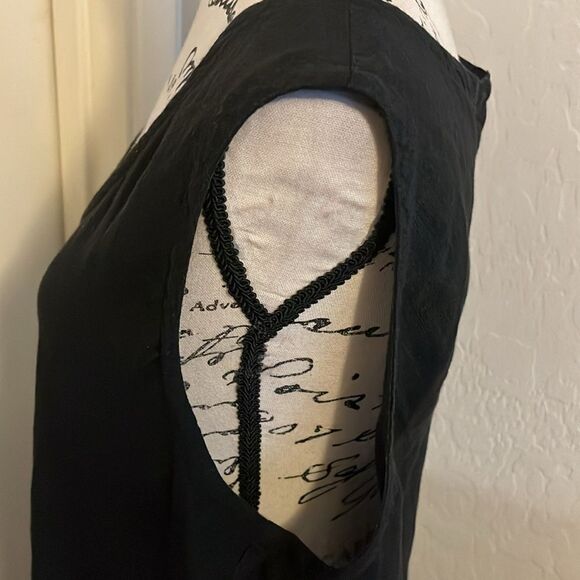 Eileen Fisher Black Made Of Italian Fabric Long Dress Feminine Contemporary - Picture 3 of 12